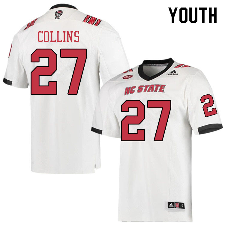 Youth #27 Eric Collins NC State Wolfpack College Football Jerseys Sale-White
